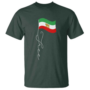 Free Iran T Shirt Patriotic Iranian Lion and Sun Flag TS11 Dark Forest Green Print Your Wear