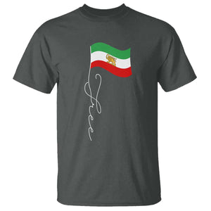 Free Iran T Shirt Patriotic Iranian Lion and Sun Flag TS11 Dark Heather Print Your Wear
