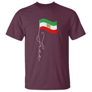Free Iran T Shirt Patriotic Iranian Lion and Sun Flag TS11 Maroon Print Your Wear