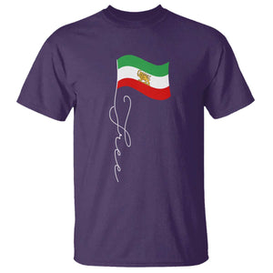 Free Iran T Shirt Patriotic Iranian Lion and Sun Flag TS11 Purple Print Your Wear