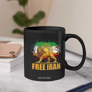 Free Iran Coffee Mug Iran Flag Lion And Sun Persian Pride Iranian Protests TS11 Print Your Wear