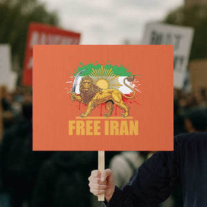 Free Iran Protest Sign Iran Flag Lion And Sun Persian Pride Iranian Protests TS11 Horizontal 18" × 24" Orange Print Your Wear