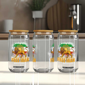 Free Iran Glass Can Iran Flag Lion And Sun Persian Pride Iranian Protests TS11 Print Your Wear