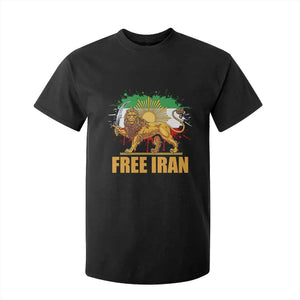 Free Iran T Shirt For Kid Iran Flag Lion And Sun Persian Pride Iranian Protests TS11 Black Print Your Wear