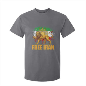 Free Iran T Shirt For Kid Iran Flag Lion And Sun Persian Pride Iranian Protests TS11 Charcoal Print Your Wear