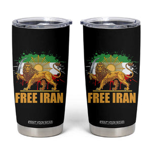 Free Iran Tumbler Cup Iran Flag Lion And Sun Persian Pride Iranian Protests TS11 Black Print Your Wear
