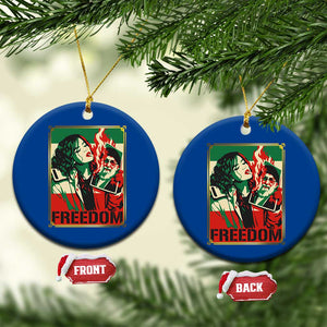 Free Iran Protest Ceramic Ornament Support Women Life Freedom Statement TS11 1pc Blue Print Your Wear