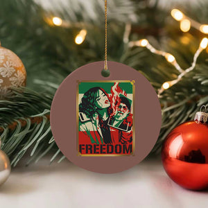Free Iran Protest Ceramic Ornament Support Women Life Freedom Statement TS11 1pc Mocha Print Your Wear