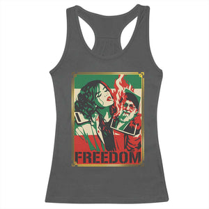 Free Iran Protest Racerback Tank Top Support Women Life Freedom Statement TS11 Dark Heather Print Your Wear