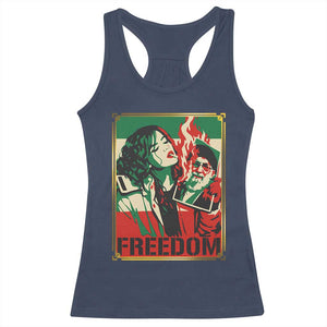 Free Iran Protest Racerback Tank Top Support Women Life Freedom Statement TS11 Navy Print Your Wear