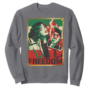 Free Iran Protest Sweatshirt Support Women Life Freedom Statement TS11 Charcoal Print Your Wear