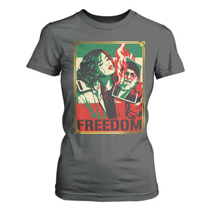 Free Iran Protest T Shirt For Women Support Women Life Freedom Statement TS11 Dark Heather Print Your Wear