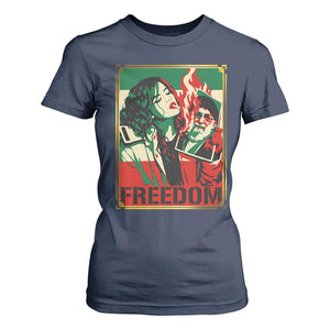 Free Iran Protest T Shirt For Women Support Women Life Freedom Statement TS11 Navy Print Your Wear