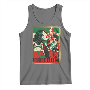 Free Iran Protest Tank Top Support Women Life Freedom Statement TS11 Black Heather Print Your Wear