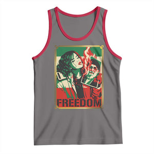 Free Iran Protest Tank Top Support Women Life Freedom Statement TS11 Deep Heather Red Print Your Wear