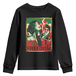 Free Iran Protest Youth Sweatshirt Support Women Life Freedom Statement TS11 Black Print Your Wear