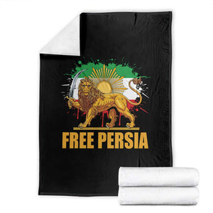 Free Persian Throw Blanket Iran Flag Lion And Sun Persian Pride Iranian Protests TS11 Black Print Your Wear