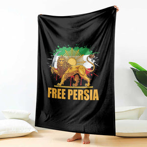 Free Persian Throw Blanket Iran Flag Lion And Sun Persian Pride Iranian Protests TS11 Print Your Wear