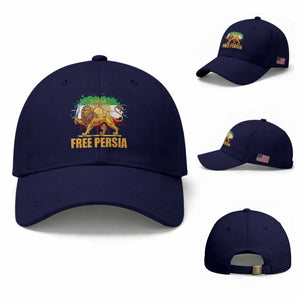 Free Persian Baseball Cap Iran Flag Lion And Sun Persian Pride Iranian Protests TS11 Baseball Cap Universal Fit Dark Blue Print Your Wear