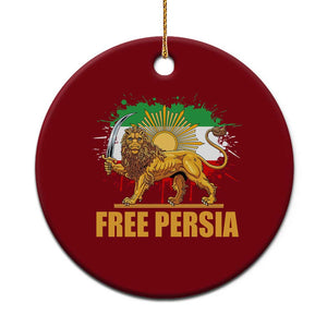 Free Persian Ceramic Ornament Iran Flag Lion And Sun Persian Pride Iranian Protests TS11 1pc Red Print Your Wear