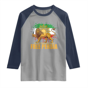 Free Persian Raglan Shirt Iran Flag Lion And Sun Persian Pride Iranian Protests TS11 Sport Gray Navy Print Your Wear