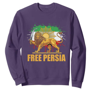 Free Persian Sweatshirt Iran Flag Lion And Sun Persian Pride Iranian Protests TS11 Purple Print Your Wear