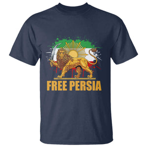 Free Persian T Shirt - Iran Flag Lion And Sun Persian Pride Iranian Protests Freedom Tee TS11 Navy Print Your Wear