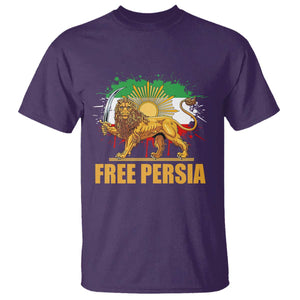 Free Persian T Shirt - Iran Flag Lion And Sun Persian Pride Iranian Protests Freedom Tee TS11 Purple Print Your Wear