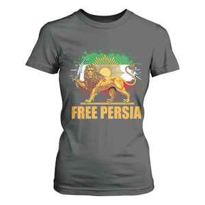 Free Persian T Shirt For Women Iran Flag Lion And Sun Persian Pride Iranian Protests TS11 Dark Heather Print Your Wear