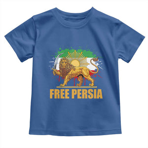 Free Persian Toddler T Shirt Iran Flag Lion And Sun Persian Pride Iranian Protests TS11 Royal Blue Print Your Wear