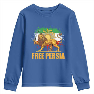 Free Persian Youth Sweatshirt Iran Flag Lion And Sun Persian Pride Iranian Protests TS11 Royal Blue Print Your Wear