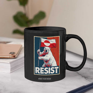 Resist Greenland Polar Bear Holding Flag Art Coffee Mug Resistance Political TS11 Print Your Wear