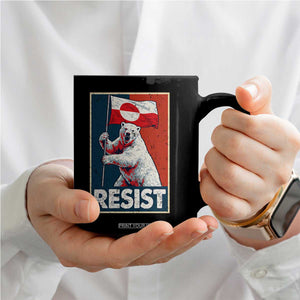 Resist Greenland Polar Bear Holding Flag Art Coffee Mug Resistance Political TS11 Print Your Wear