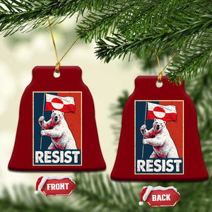 Resist Greenland Polar Bear Holding Flag Art Ceramic Ornament Resistance Political TS11 Print Your Wear