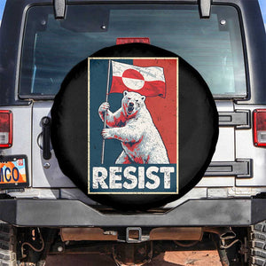 Resist Greenland Polar Bear Holding Flag Art Spare Tire Cover Resistance Political TS11 No hole Black Print Your Wear