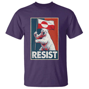 Resist Greenland Polar Bear Holding Flag Art T Shirt Resistance Political TS11 Purple Print Your Wear