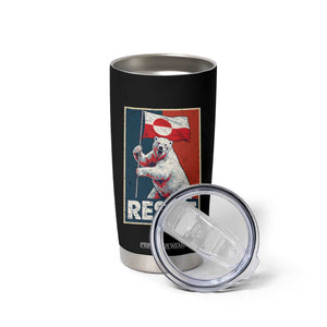 Resist Greenland Polar Bear Holding Flag Art Tumbler Cup Resistance Political TS11 Print Your Wear