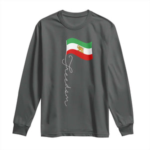 Persian Freedom Long Sleeve Shirt Free Iran Proud Persian Iranian TS11 Dark Heather Print Your Wear