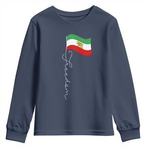 Persian Freedom Youth Sweatshirt Free Iran Proud Persian Iranian TS11 Navy Print Your Wear