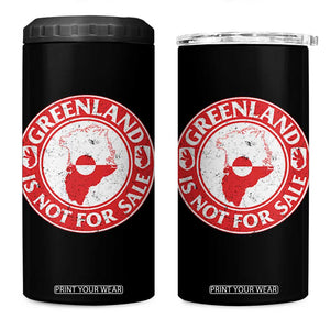 Greenland Is Not For Sale 4 in 1 Can Cooler Tumbler Political Statement Arms of Greenland TS11 One Size: 16 oz Black Print Your Wear