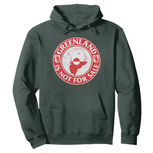 Greenland Is Not For Sale Hoodie Political Statement Arms of Greenland TS11 Dark Forest Green Print Your Wear