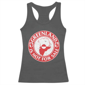 Greenland Is Not For Sale Racerback Tank Top Political Statement Arms of Greenland TS11 Dark Heather Print Your Wear