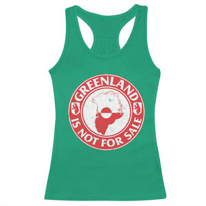 Greenland Is Not For Sale Racerback Tank Top Political Statement Arms of Greenland TS11 Irish Green Print Your Wear