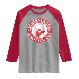 Greenland Is Not For Sale Raglan Shirt Political Statement Arms of Greenland TS11 Sport Gray Red Print Your Wear