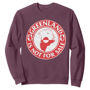 Greenland Is Not For Sale Sweatshirt Political Statement Arms of Greenland TS11 Maroon Print Your Wear