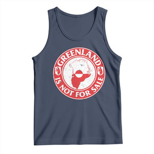 Greenland Is Not For Sale Tank Top Political Statement Arms of Greenland TS11 Navy Print Your Wear