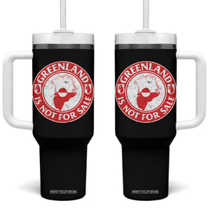 Greenland Is Not For Sale Tumbler With Handle Political Statement Arms of Greenland TS11 One Size: 40 oz Black Print Your Wear