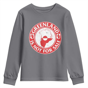 Greenland Is Not For Sale Youth Sweatshirt Political Statement Arms of Greenland TS11 Charcoal Print Your Wear