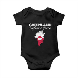 Greenland Defense Force Baby Onesie Political Statement Greenland Policy TS11 Black Print Your Wear