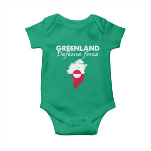 Greenland Defense Force Baby Onesie Political Statement Greenland Policy TS11 Irish Green Print Your Wear